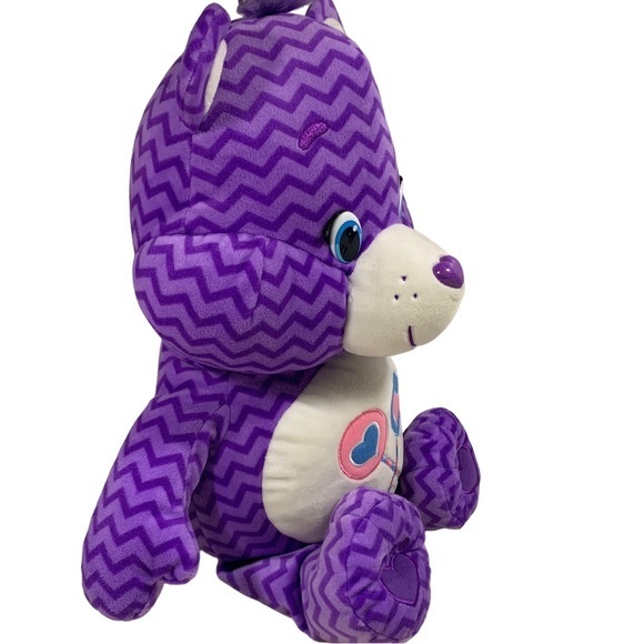Care Bears Share Bear Plush 20" Purple Lollipop Hearts Stuffed Animal Toy - Picture 2 of 7